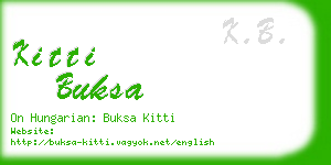 kitti buksa business card
